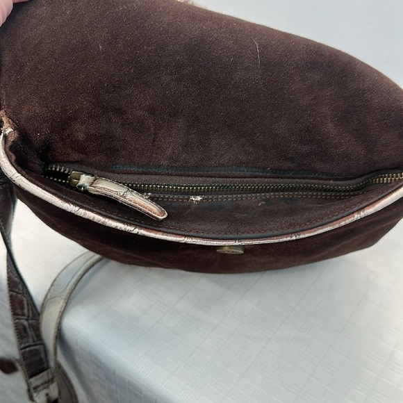 Nuovedive Made in Italy leather & suede with alligator print trim - Picture 8 of 10